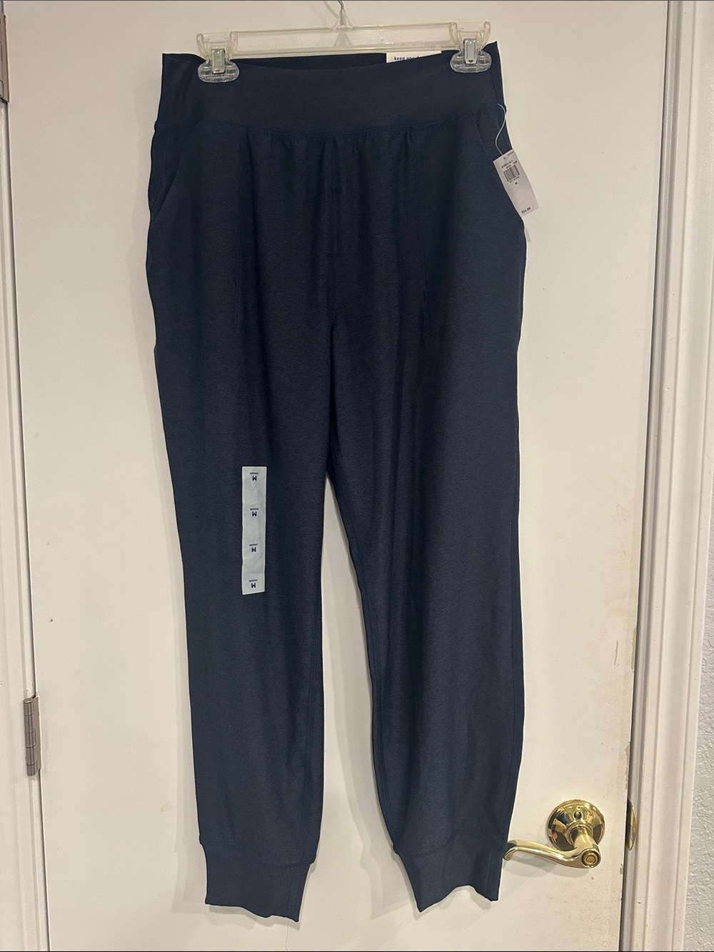 NWT Old Navy Cloud+ Extra High Rise Go-Dry Jogger Pant, size M, navy heather